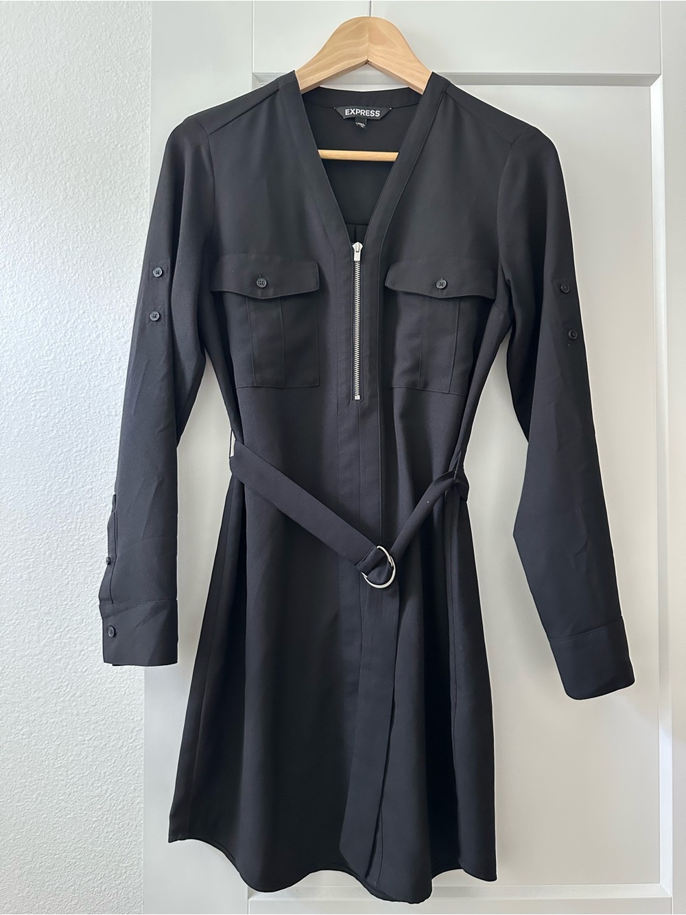 Express Black Belted Dress
